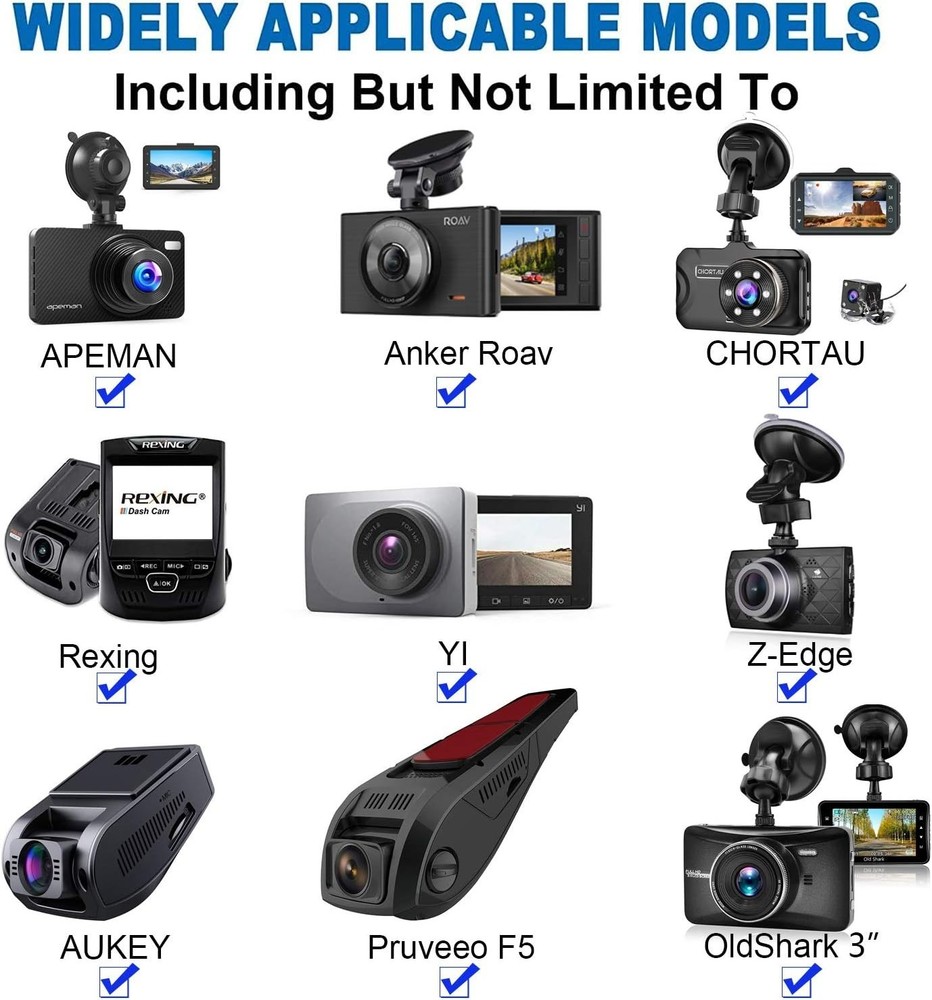 Adjustable Dash Cam Mounting Solution - Compatible with Most Brands + Waterproof