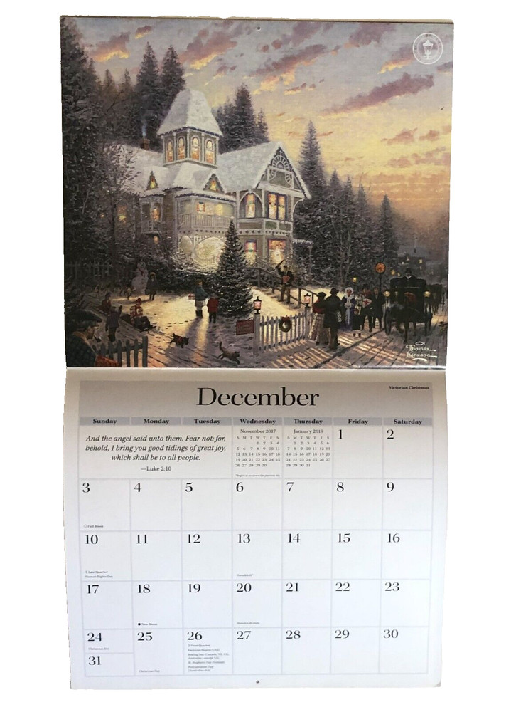 2017 Thomas Kinkade Scripture Calendar Painter of Light Large Wall Format Art
