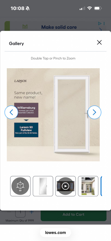 Larson Storm door handle. 20282317