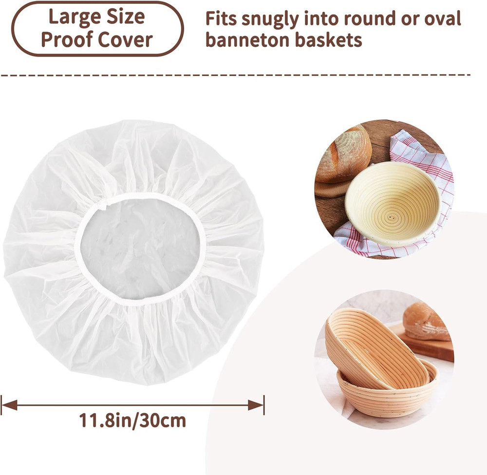 Reusable Elastic Bowl Covers for Bread Proofing - 2 Pack