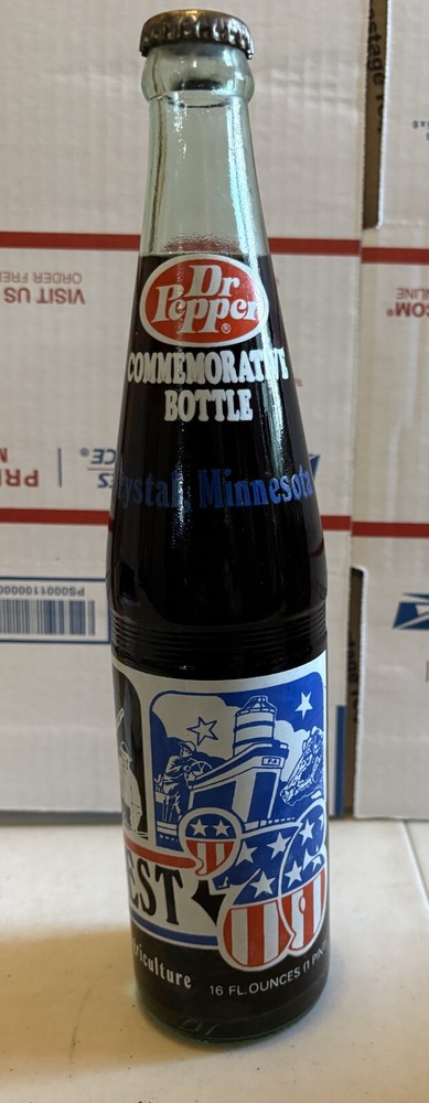 Dr. Pepper, 16oz., Commemorative Bottle. Crystal, Minnesota.