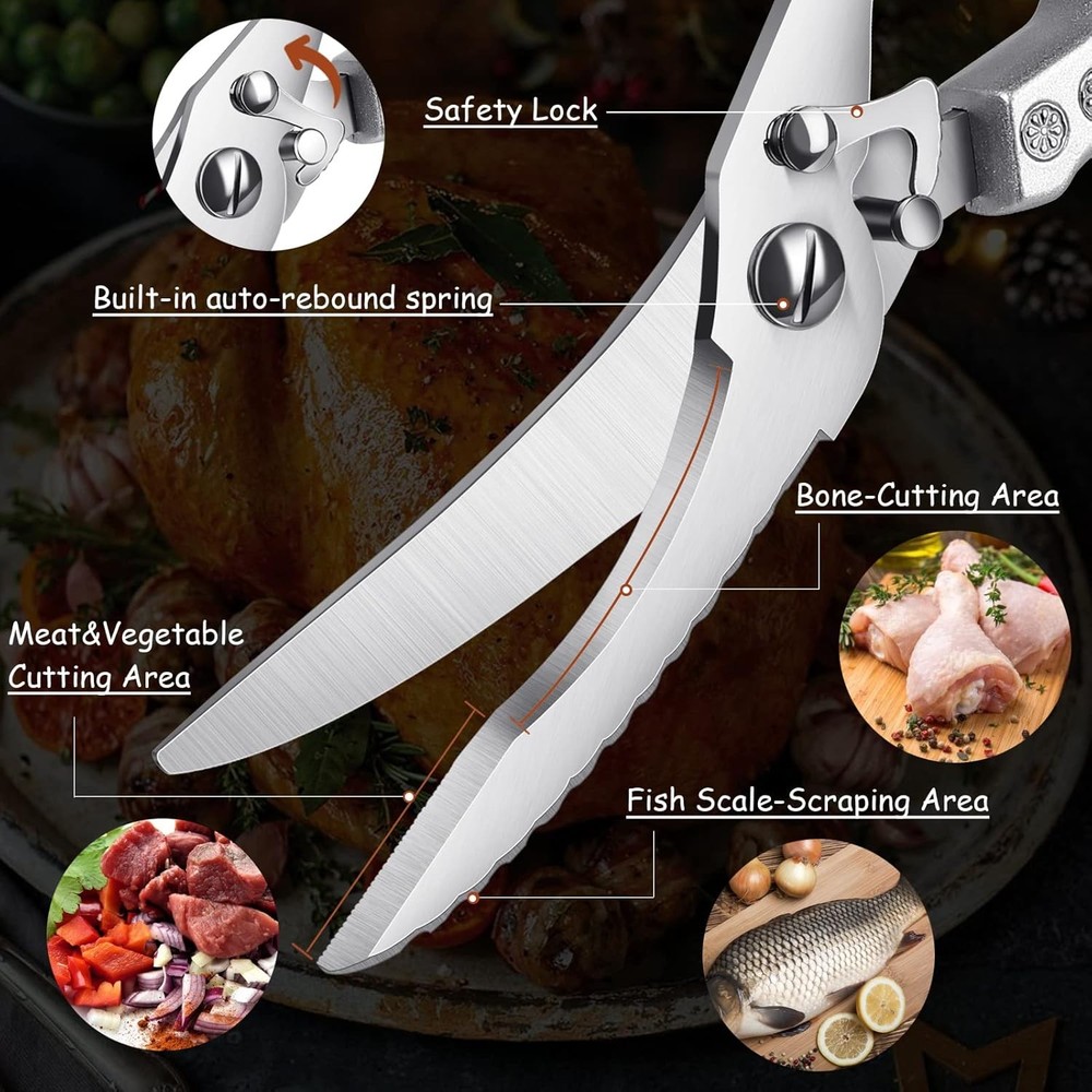 Poultry Shears Heavy Duty Kitchen Shears Multipurpose Kitchen Scissors Stainless