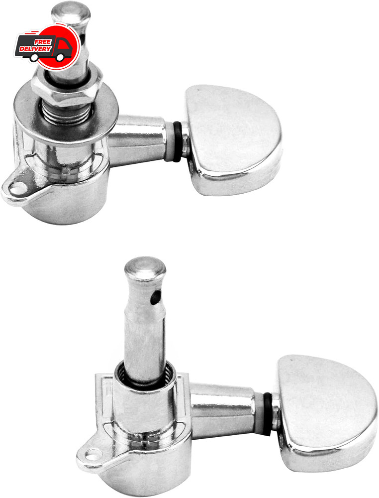 6Pack (3R+3L) Guitar String Inline Tuning Pegs Tuners Keys Machine Heads Chrome