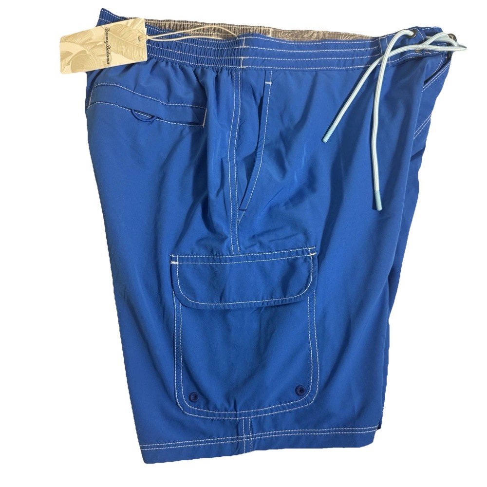 Tommy Bahama Men's Medium Large & XL Swim Trunks Solid Blue