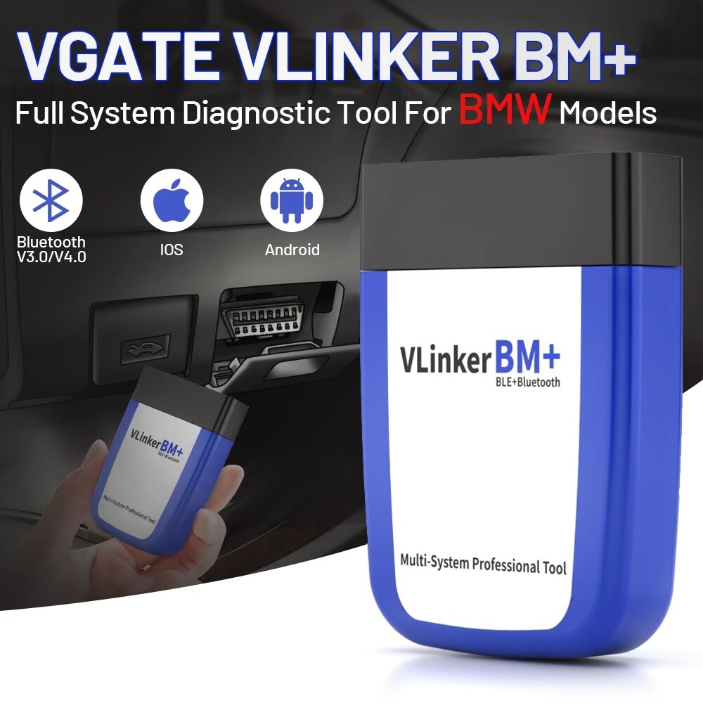 Vgate VLinker BM+ Bluetooth OBD2 Scanner for BMW BIMMERCODE Coding IOS Android