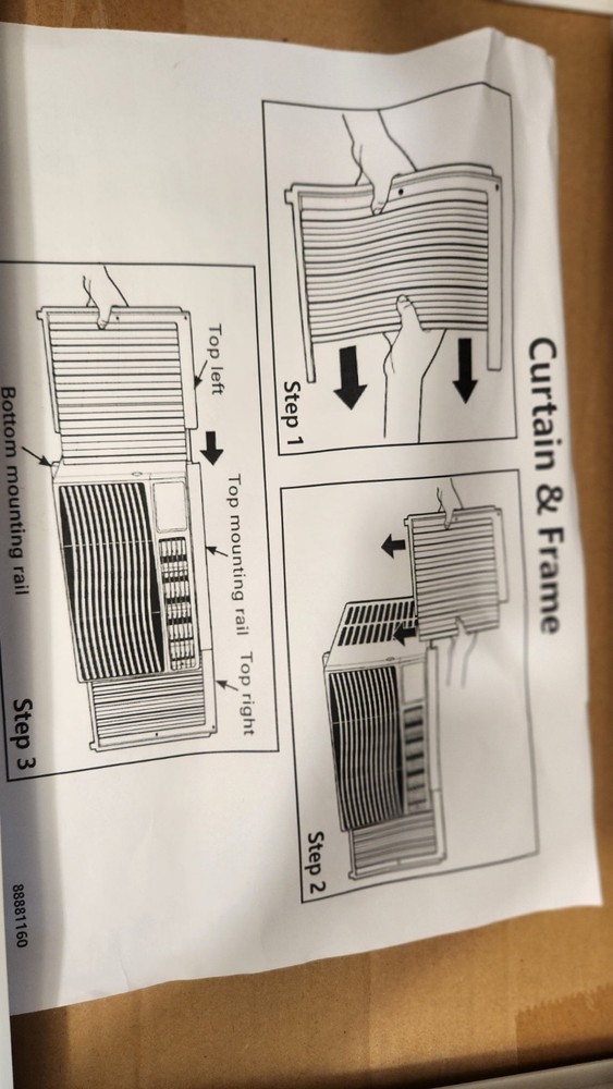 Universal Window AC Side Curtain & Frame Replacement Panel – Single (1) – New