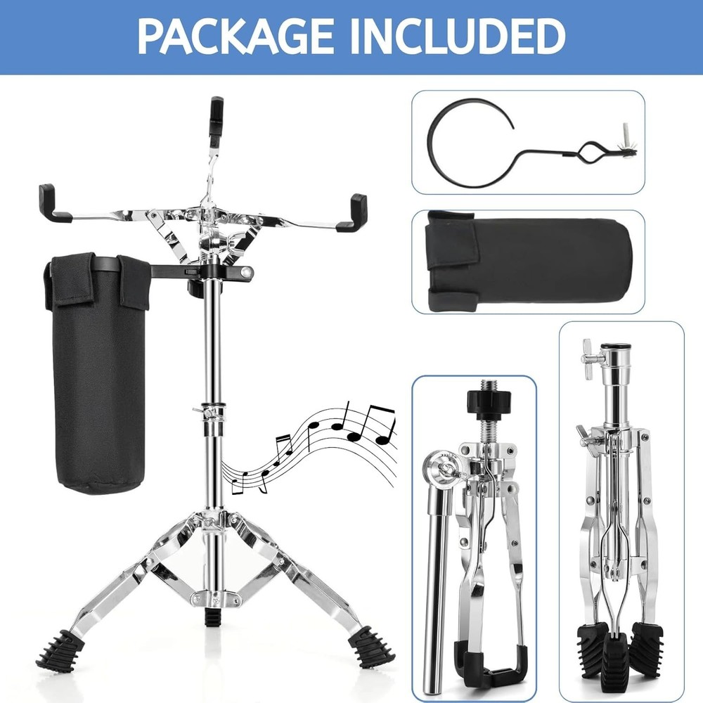 Portable Snare Drum Stand with Foldable Design - Stability & Convenience