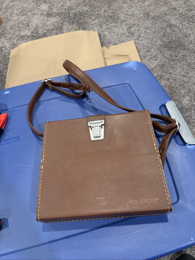 Vintage Polaroid Camera & Accessory Leather Carry Case