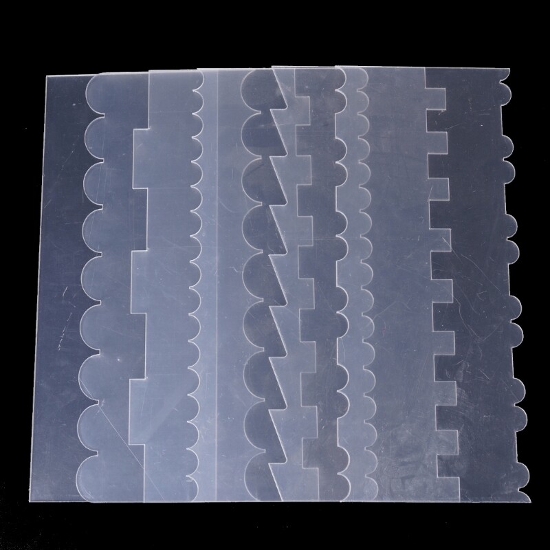 6Pcs Clear Acrylic Cake Scraper Set Decorating Comb Smoother Baking Tool