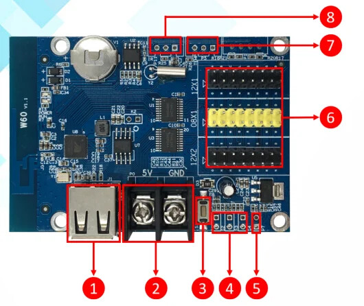 HUIDU-W60 Single-Dual Color LED Display Controller U-Disk LED Controller