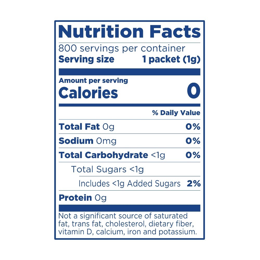 Zero Calorie Sweetener, Sugar Substitute, 800 Packets