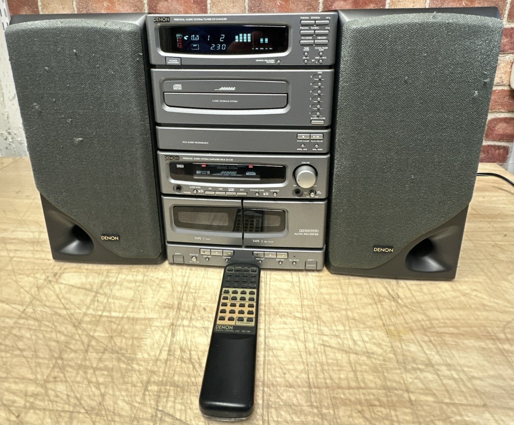 Denon D-C30 Micro Component HiFi 6 Disc Double  Cassette Player (read)