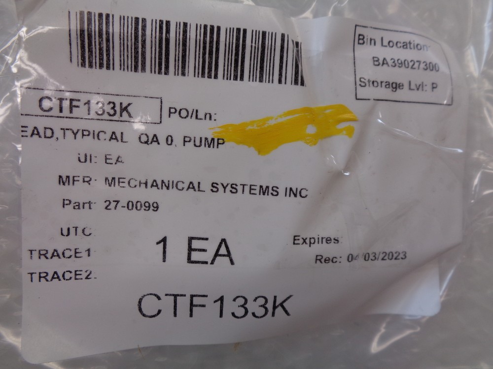 MASTERFLEX 27-0099 PUMP HEAD NSNP