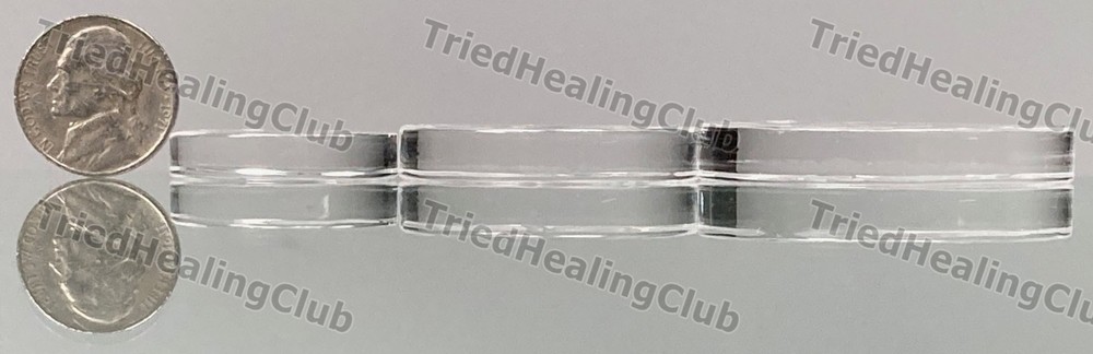 Solid Quartz Crystal Clear Glass Ball Marker w Geometric Etching Chip Coin