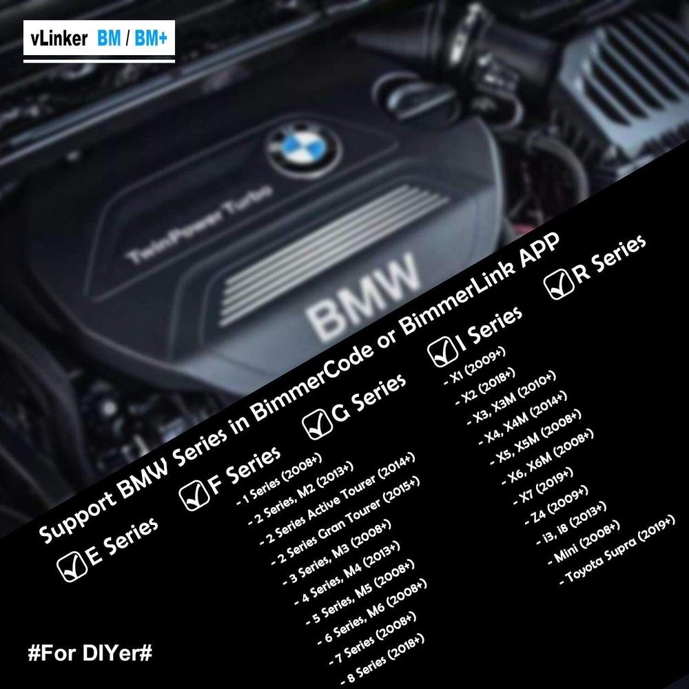 Vgate vLinker BM Bluetooth3.0 OBD2 Scanner BIMMERCODE BMW Code Reader Android