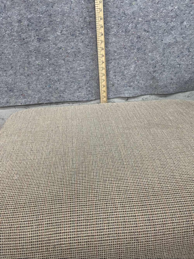 Square Boucle Upholstered Ottoman Beige Tan Accent Stool