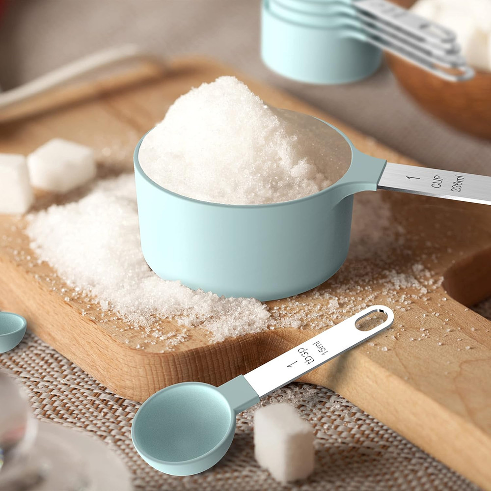 TILUCK Measuring Cups & Spoons Set, Stackable Cups and Spoons, Nesting Measure C