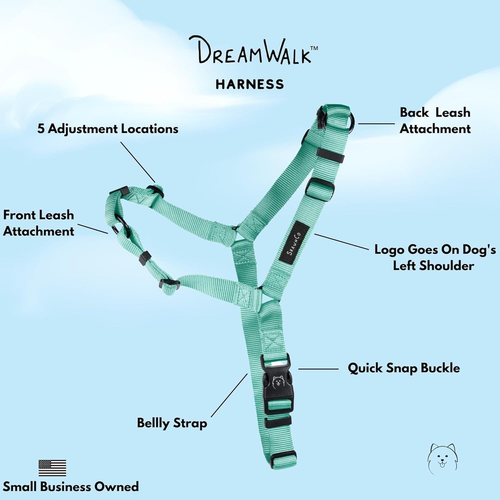 Dream Walk No-Pull Dog Harness - Adjustable, Comfortable Halter for All Breeds