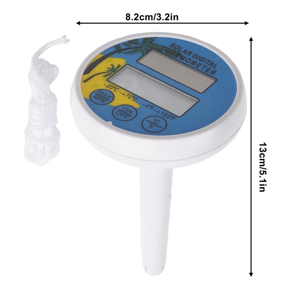 Digital Solar Powered Floating Pool Thermometer with Dual Scale Readings
