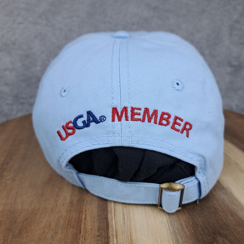US Open Golf Hat Cap Strap Back Blue White 2019 Pebble Beach USGA Member Script