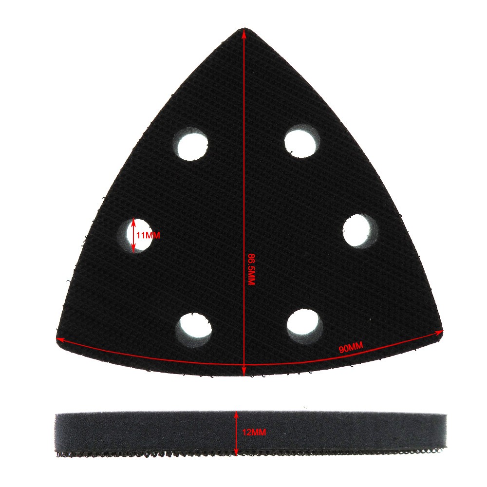 90*90*90mm 6 Hole Triangular Foam Cushion Interface Buffer Pad For Sanding Pads