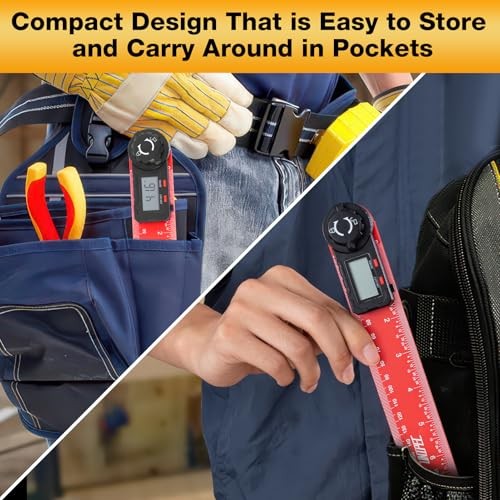 Digital Angle Finder Protractor, 7" / 200 mm Angle Measuring Tool Enhanced ABS