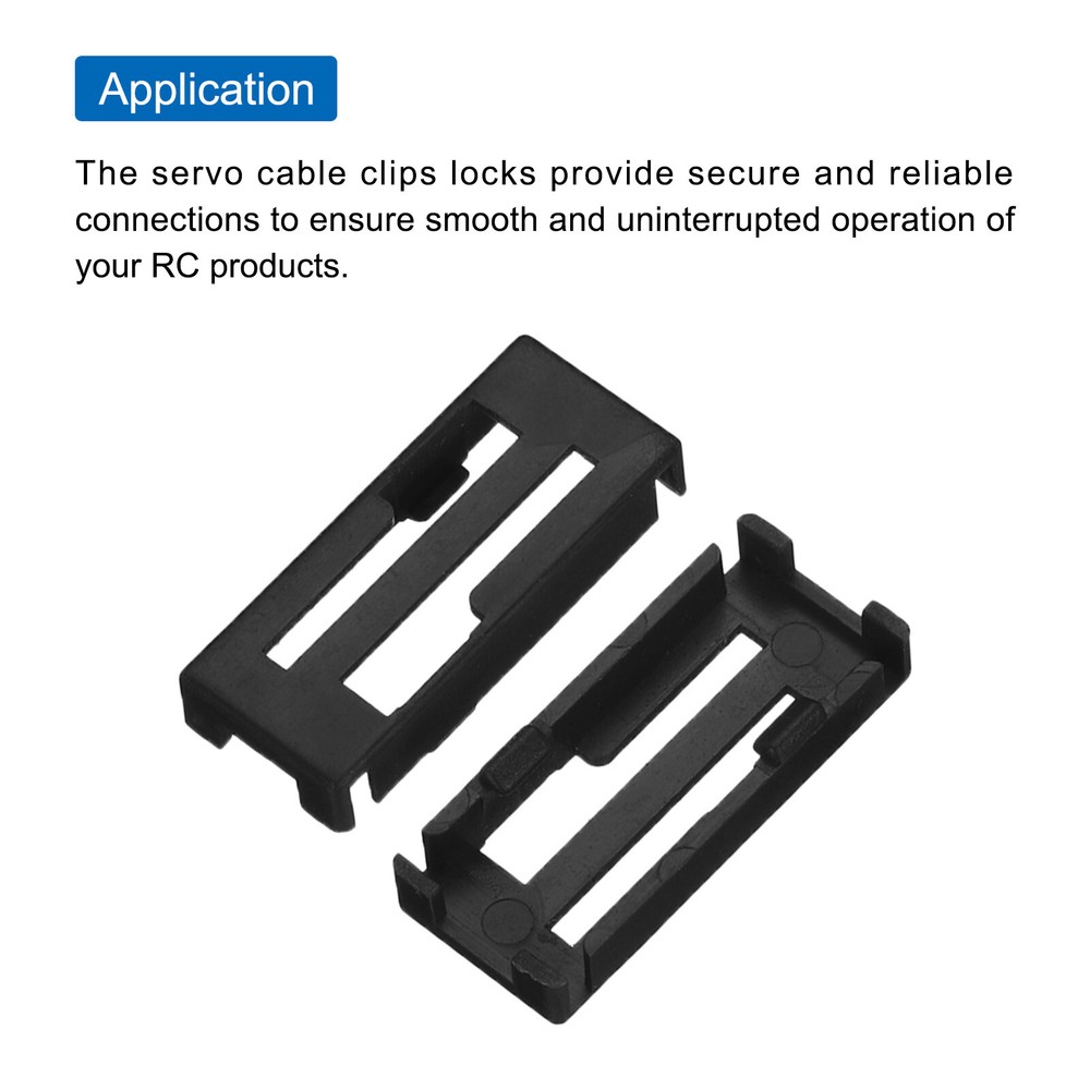 50 Pcs Servo Cable Clips Lock for RC Plane Boat Model Black