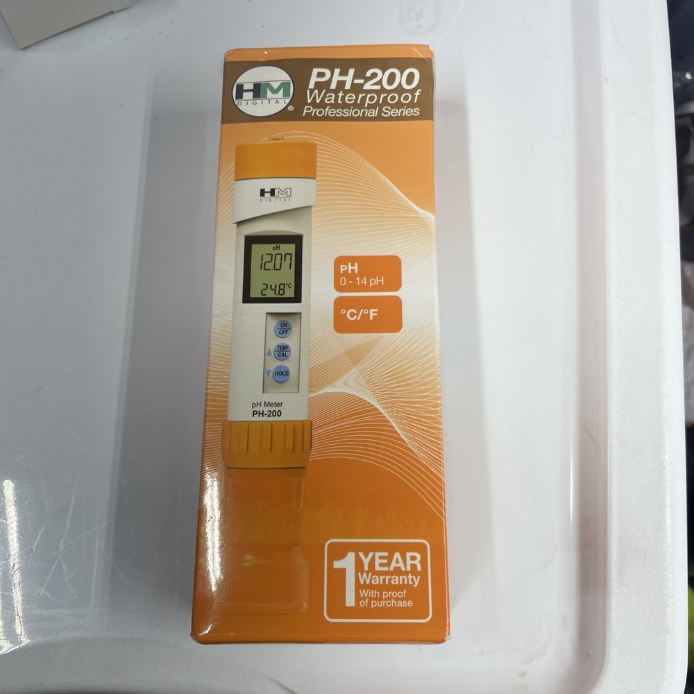 HM Digital PH-200 Meter,  Waterproof pH Temperature Tester, Back Order 6 weeks