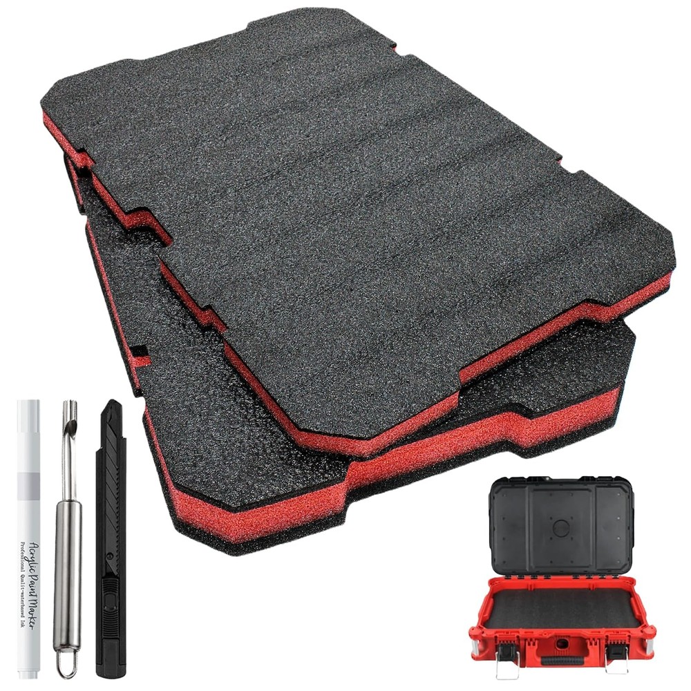 Foam Inserts Tool Box Kit, Includes a Set of DIY Tools (White 48-22-8424, Red
