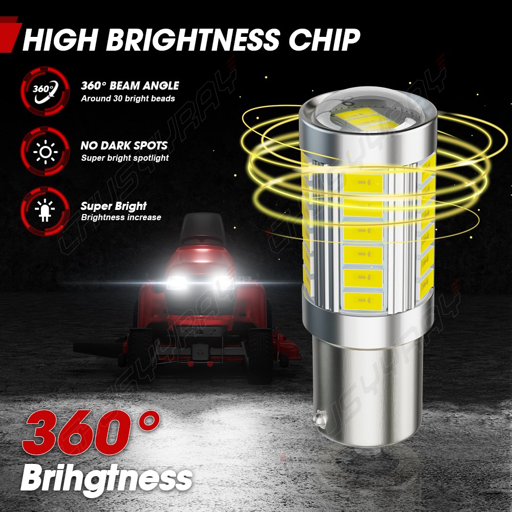 4x LED light bulbs for Deere E110 E100 E120 E130 E140 headlights lights mower