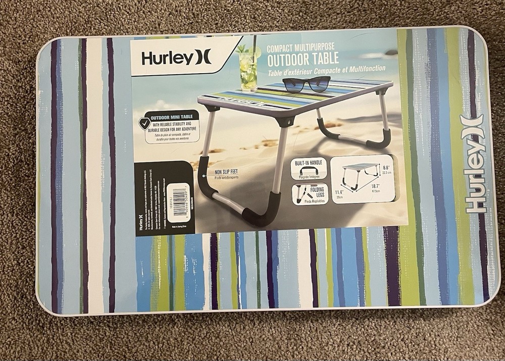 Hurley Compact Multipurpose Outdoor Table  W/Built In Handle - New!