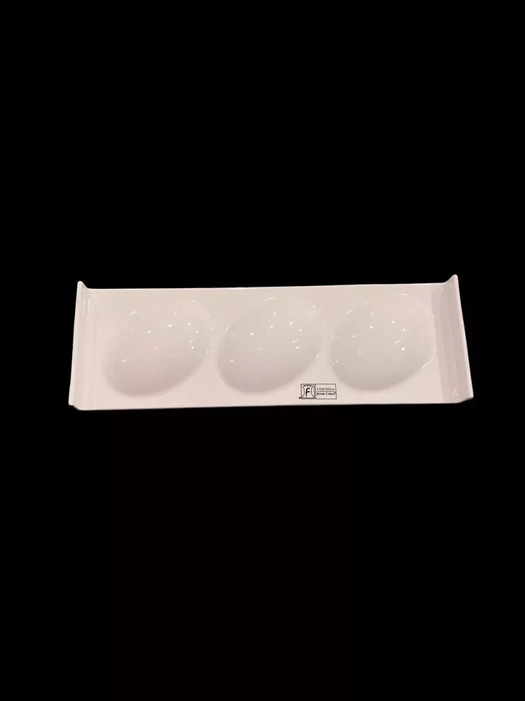 Fortessa Dinnerware 3 section Appetizer Sampler Serving Platter Bone China ~New!