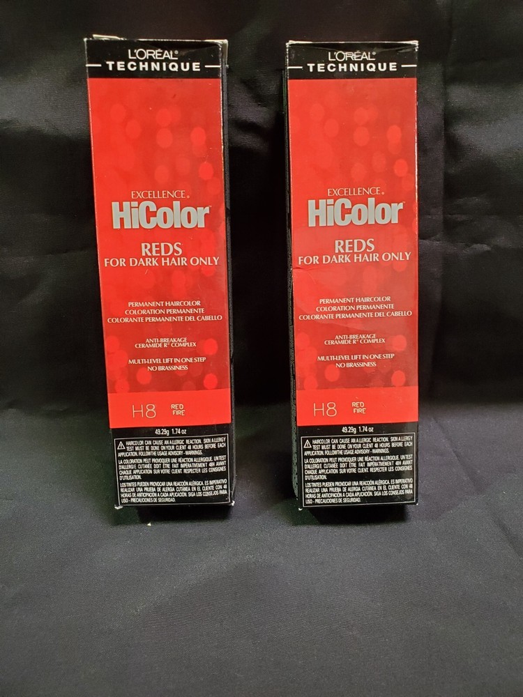L'Oreal Excellence Permanent Creme Hicolor H8 Red Fire 1.74oz (2 Pack)
