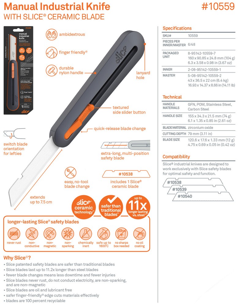 Slice Industrial Ceramic Knife