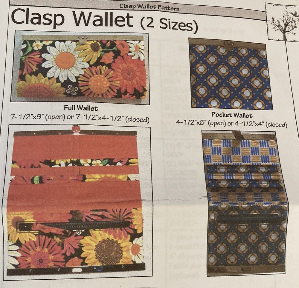 Rare Stitchin' Tree Quilts CLASP WALLET Sewing 2013 pattern only