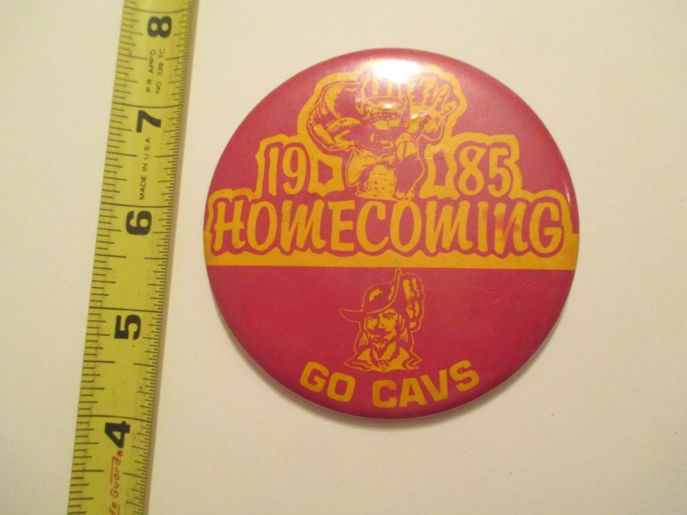 1985 Homecoming Go Cavs Pinback Button