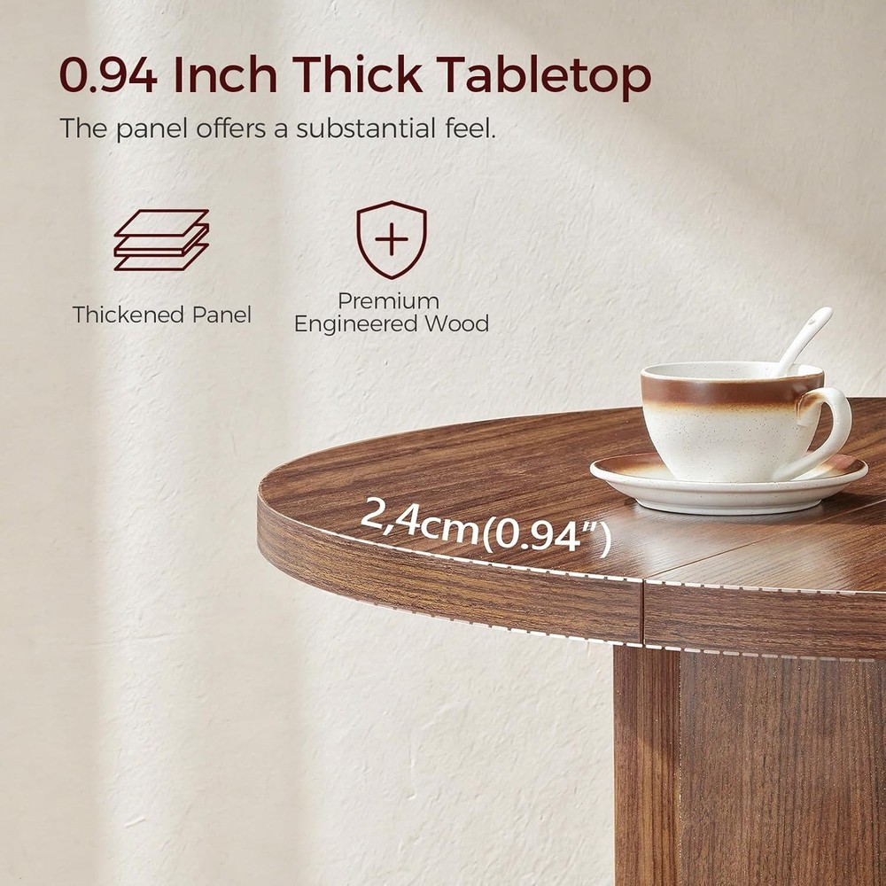 43.3" Round Dining Table W/ Storage Shelf 4 Circle Kitchen Dinner Table W/ Thick