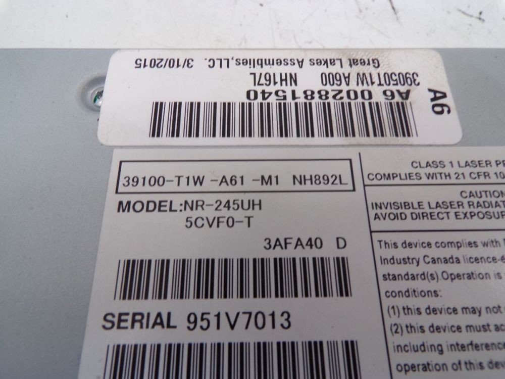 CD Navigation System Radio Ships No Code Available Suitable for Honda Cr IV