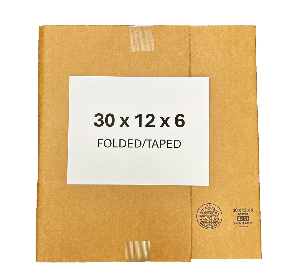 30" x 12" x 6" CARDBOARD BOX -200 lb - SINGLE BOX