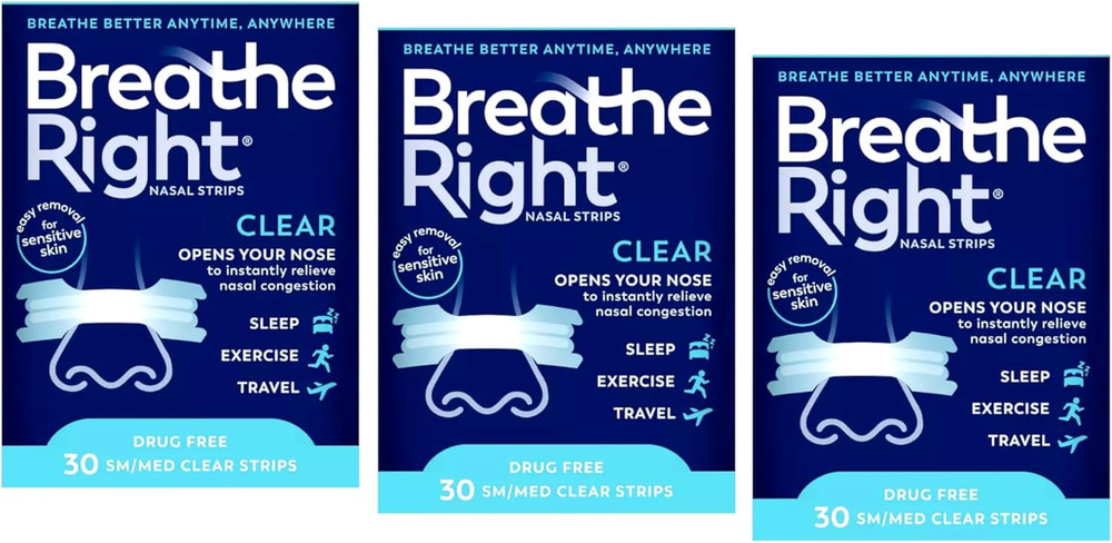 Nasal Strips Clear Small/Medium 30 Each (Pack of 3)