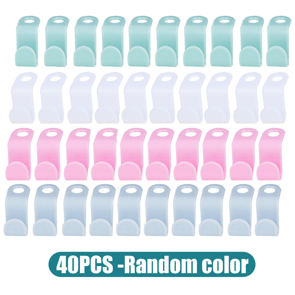 40 Pcs Clothes Hanger Connector Hooks Closet Hangers Organizer Space-saving Clip