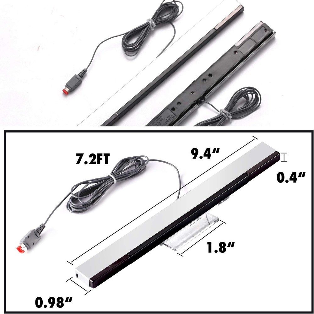 High-Performance IR Sensor Bars for Wii/Wii U - 2 Pack with Adhesive Stands