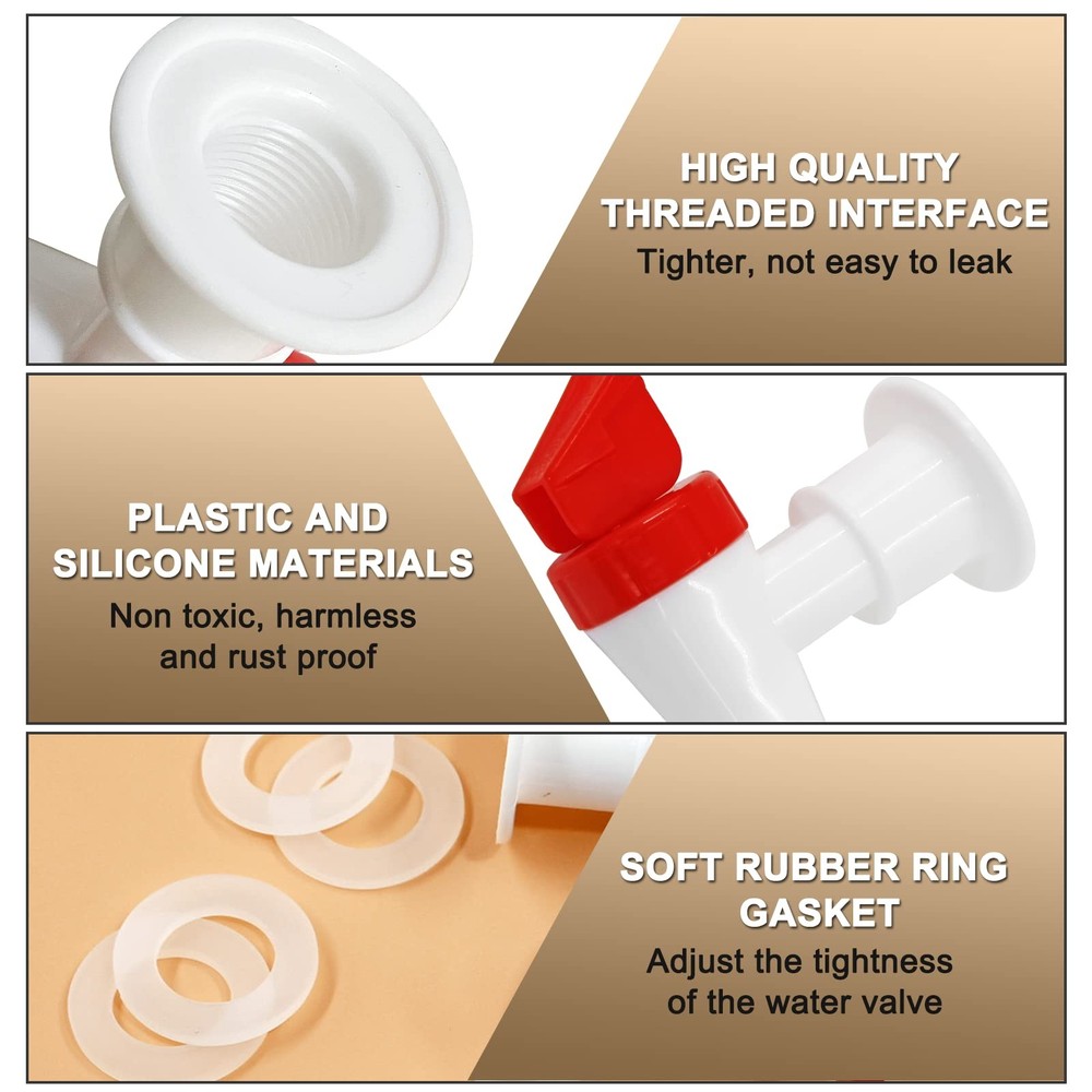 4Pcs Replacement Cooler Faucet, 2 Red and 2 Blue Internal Thread Plastic Spigot