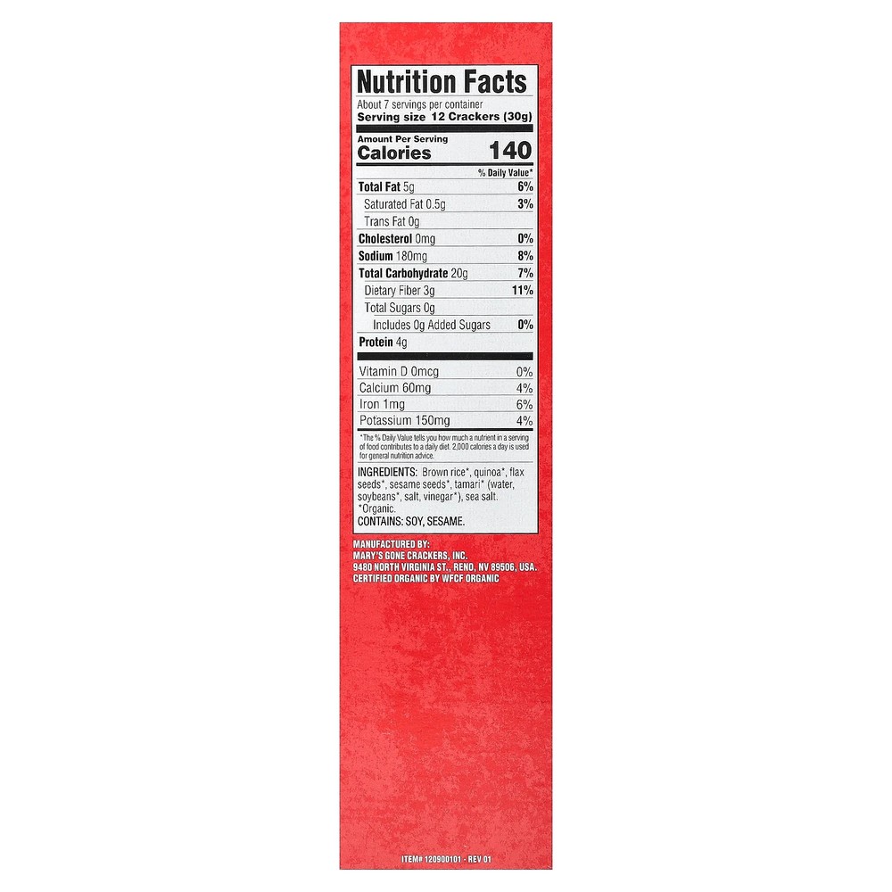 Organic Original Crackers, 7 oz (198 g)