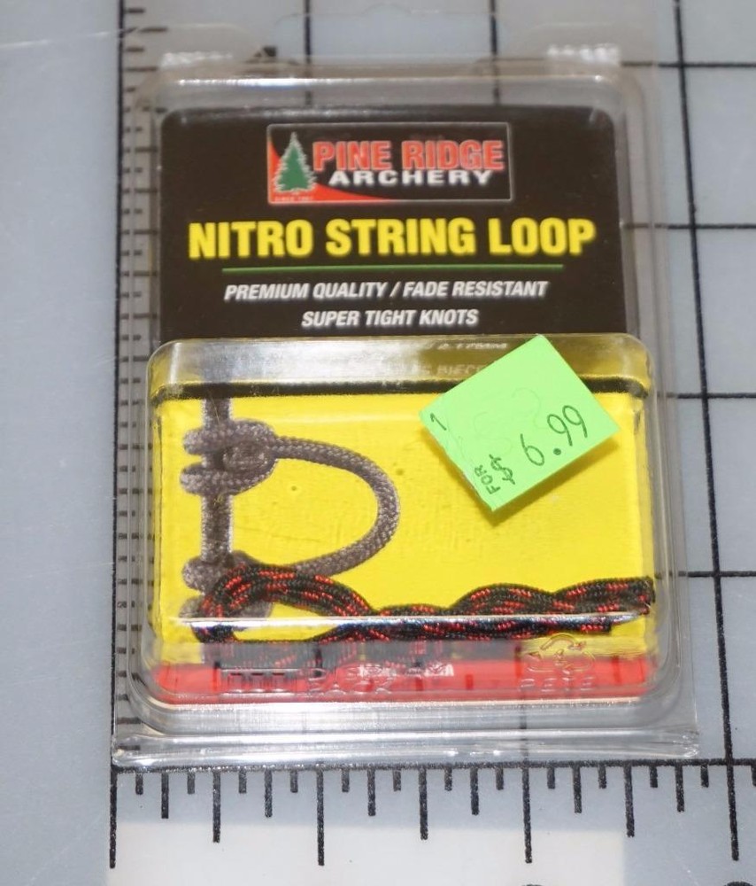 Pine Ridge Archery Nitro String Loop - 5 inch Piece (3/pkg) - Red/Black NIP!