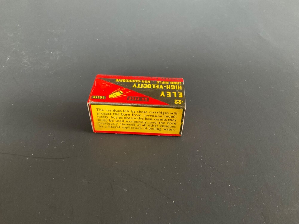 EMPTY 22 AMMO BOX ELEY long Rifle Rabbit MINTY England #2