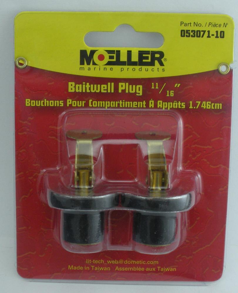 Moeller 053071- 10 Snap-Tite Deck And Baitwell Drain Plug 11/16" Expandable 2CT