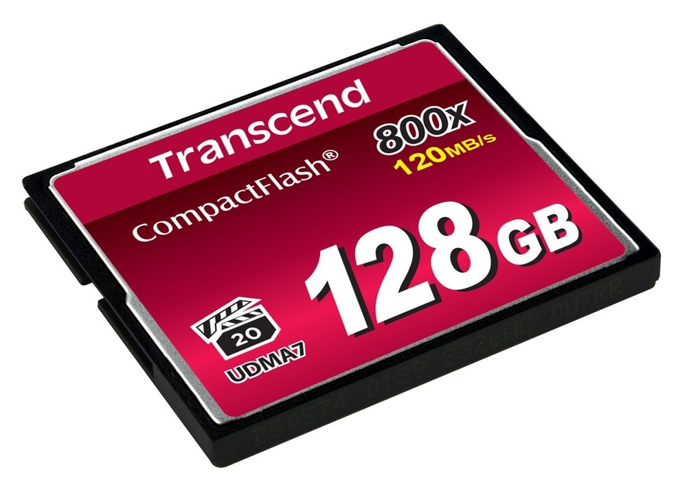 128GB Transcend 800X CompactFlash Memory Card 120MB/sec