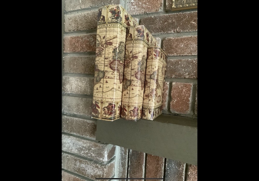 Old World Map Covered Nesting Boxes For Storage and/or Decor