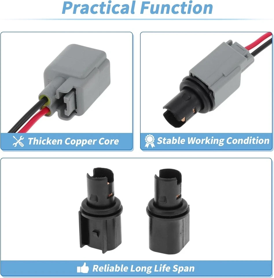 2 Set Side Marker Light Bulb Socket Pigtail Harness for Ford for Mustang 2005-20